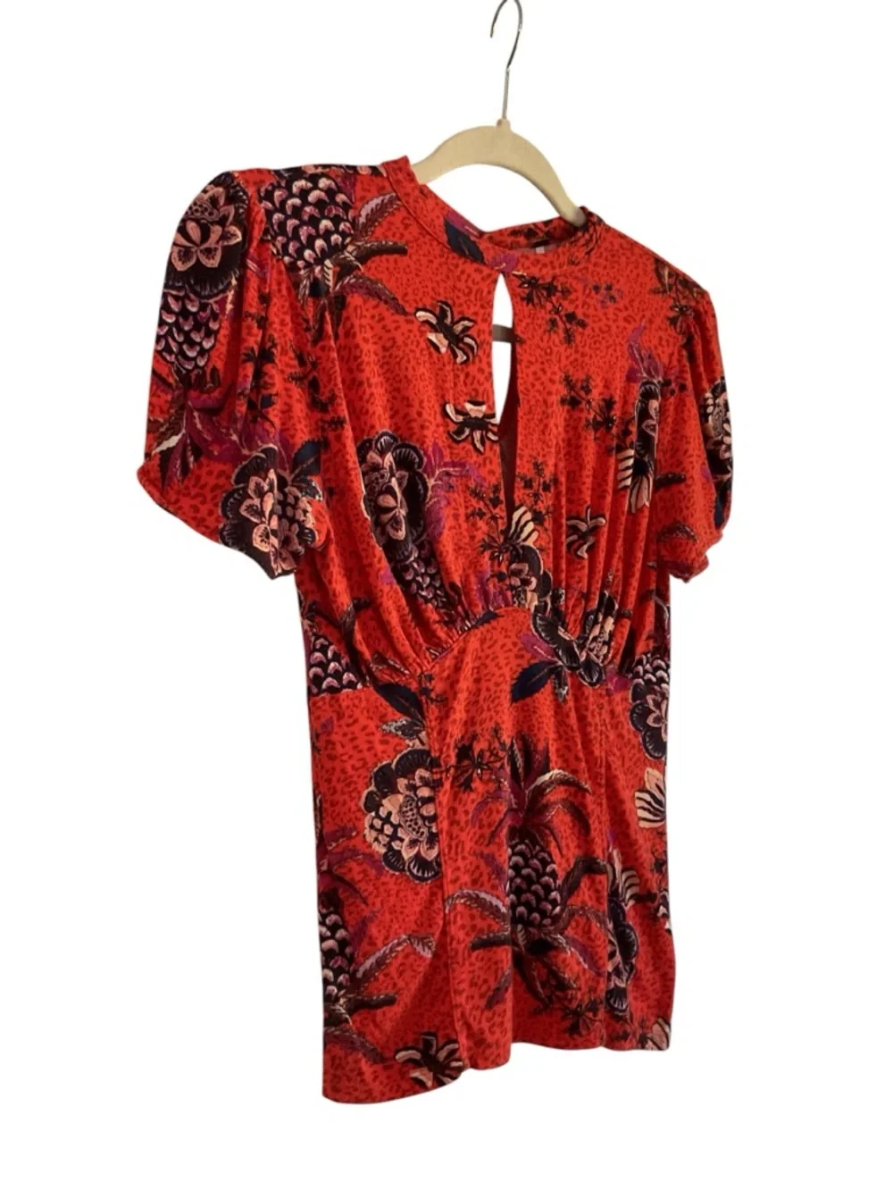 Free People “Hear Me Roar” Floral Keyhole Blouse – Size S - Picture 3 of 8